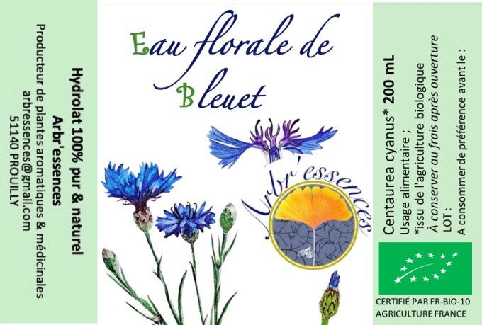 Eau florale de bleuet